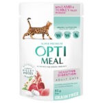 Optimeal Sensitive Digestion Lamb & Turkey для кошек с ягненком набор (3+1) 340 г — изображение 3