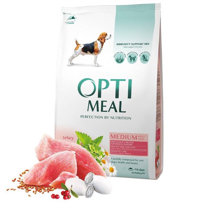 Optimeal Dog Medium Turkey 4 кг сухой корм с индейкой для собак средних пород — изображение 2