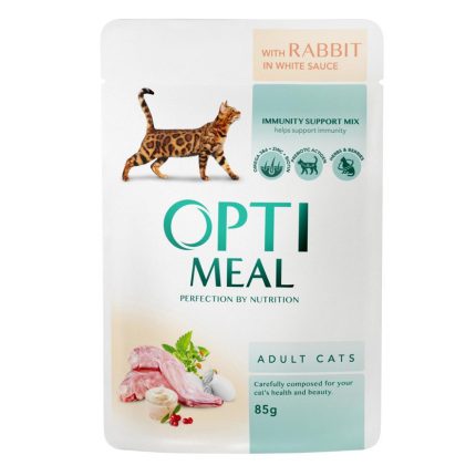 Optimeal Adult Cats Rabbit white sauce - влажный корм с кроликом в белом соусе для взрослых кошек