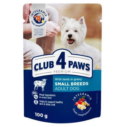 Клуб 4 Лапы Premium Small Breeds Lamb 24х100 г влажный корм для собак с ягненком в соусе