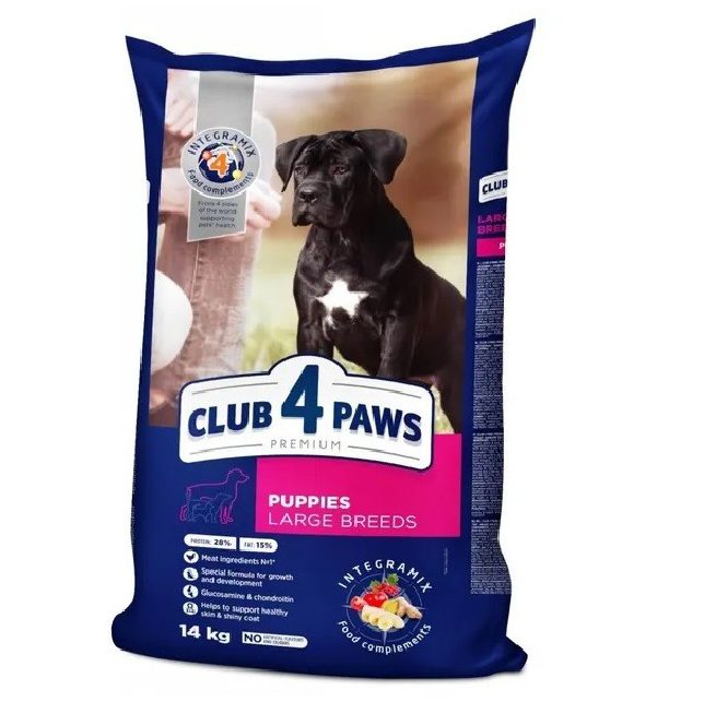 4156057479_klub-4-lapy.jpg Клуб 4 Лапы Premium Puppies Large 14 кг сухой корм для щенков крупных пород с курицей