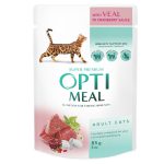 Optimeal Veal in Cranberry с телятиной в клюквенном соусе для кошек 12х85 г