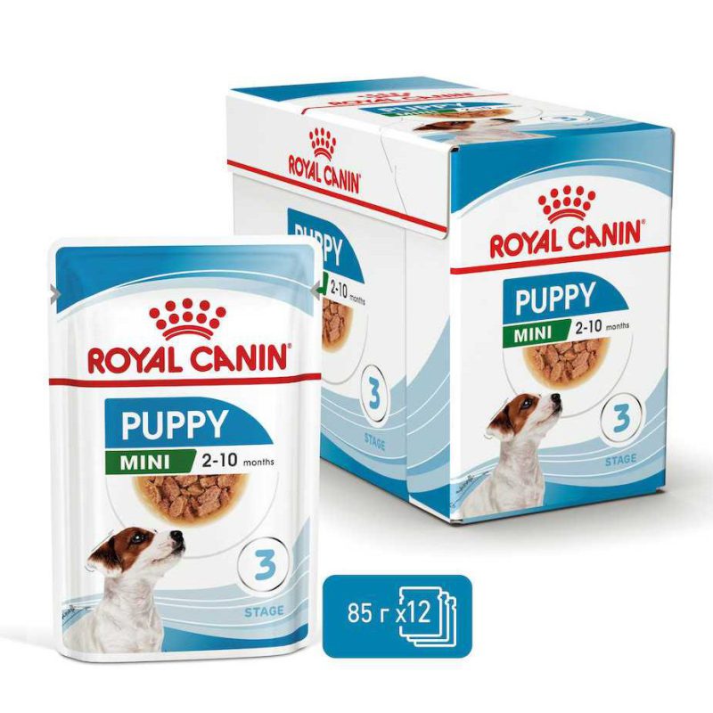 4797873717_royal-canin-mini.jpg Royal Canin Mini Puppy 12х85 г влажный корм для щенков мелких пород в соусе — изображение 1