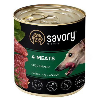 Savory Dog Gourmand 4 Meats 800 г влажный корм для собак всех пород с четырьмя видами мяса