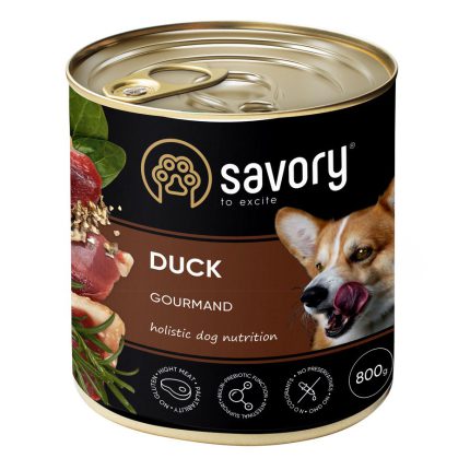 Savory Dog Gourmand Duck 800 г влажный корм для собак всех пород с уткой