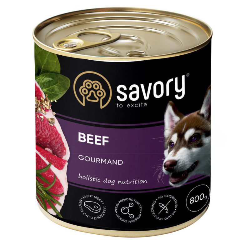 Savory Dog Gourmand Beef 800 г влажный корм для собак всех пород с говядиной Savory Dog Gourmand Beef 800 г влажный корм для собак всех пород с говядиной