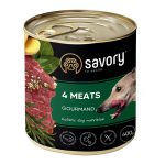 Savory Dog Gourmand 4 Meats 400 г влажный корм для взрослых собак всех пород 4 мяса