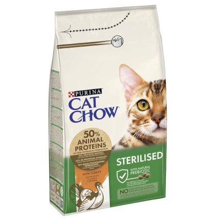 Cat Chow Sterilised Cat Turkey 15 кг сухой корм для стерилизованных кошек с индейкой