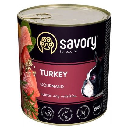 Savory Dog Gourmand Turkey 800 г влажный корм для собак с индейкой