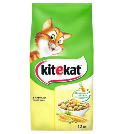 Kitekat сухой корм для кошек с курицей 12 кг