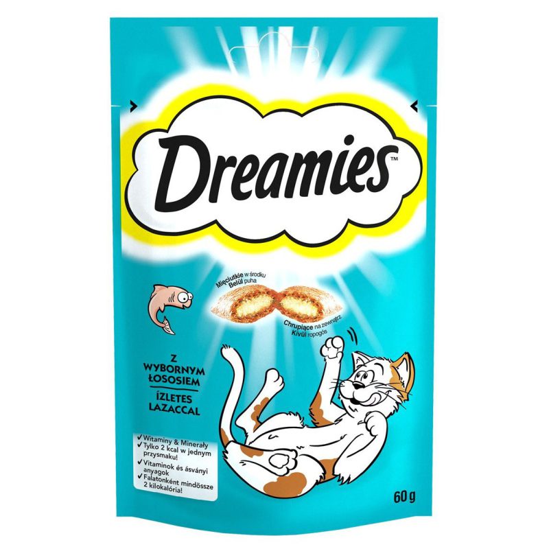 Лакомство Dreamies Salmon подушечки с лососем для кошек 60 г Лакомство Dreamies Salmon подушечки с лососем для кошек 60 г