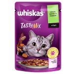 Whiskas Tasty Mix влажный корм для кошек с ягненком, курицей и морковкой в соусе 28х85 г
