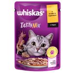 Whiskas Tasty Mix влажный корм для кошек с ягненком и индейкой в соусе 28х85 г