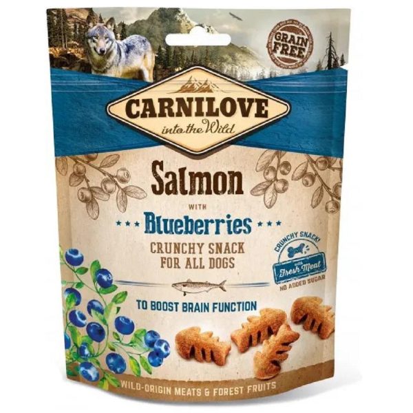 Лакомство для собак Carnilove Dog Crunchy Snack, лосось и черника 200 г (100408) Лакомство для собак Carnilove Dog Crunchy Snack, лосось и черника 200 г (100408)