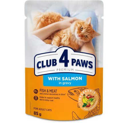 Клуб 4 Лапы Premium Salmon 24х85 г влажный корм для кошек с лососем в желе