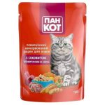 Пан Кот Говядина 24х100 г влажный корм для кошек с говядиной в соусе