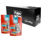 Пан Кот Индейка 24х100 г влажный корм для кошек с индейка в соусе