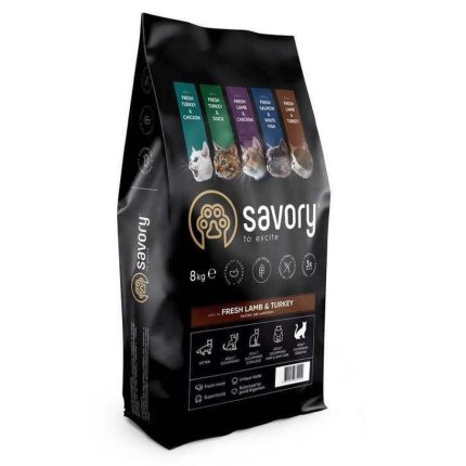Savory Sensitive Digestion Fresh Lamb & Turkey 8 кг сухой корм для кошек с чувствительным пищеварением с ягненком