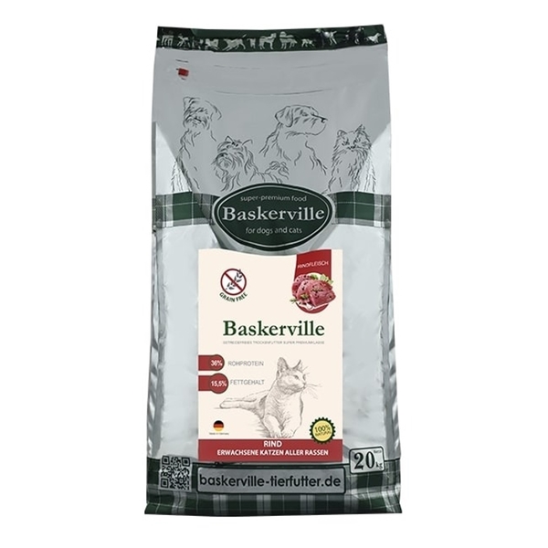Baskerville KF Getreidefrei Rind 20 кг сухой беззерновой корм для кошек с говядиной Baskerville KF Getreidefrei Rind 20 кг сухой беззерновой корм для кошек с говядиной