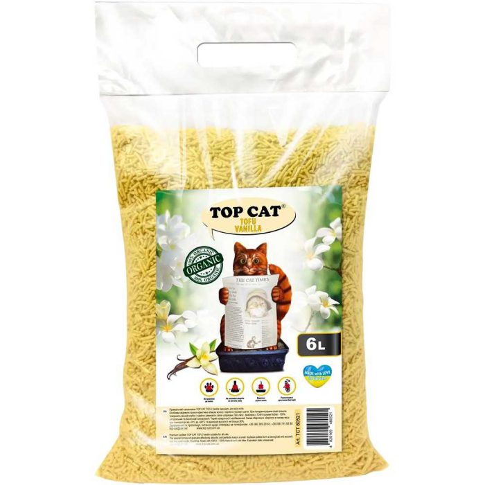 Наполнитель для кошачьего туалета Top Cat Tofu соевый с ароматом Ванили 6 л Наполнитель для кошачьего туалета Top Cat Tofu соевый с ароматом Ванили 6 л