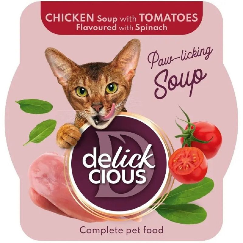 Delickcious Chef’s Soup Chicken Tomatoes для кошек суп c курицей и томатами 80 г