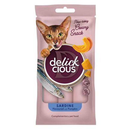 Delickcious Chef’s Creamy Snacks Sardine Pampkin кремовое лакомство для кошек с сардиной и тыквой 4x15г