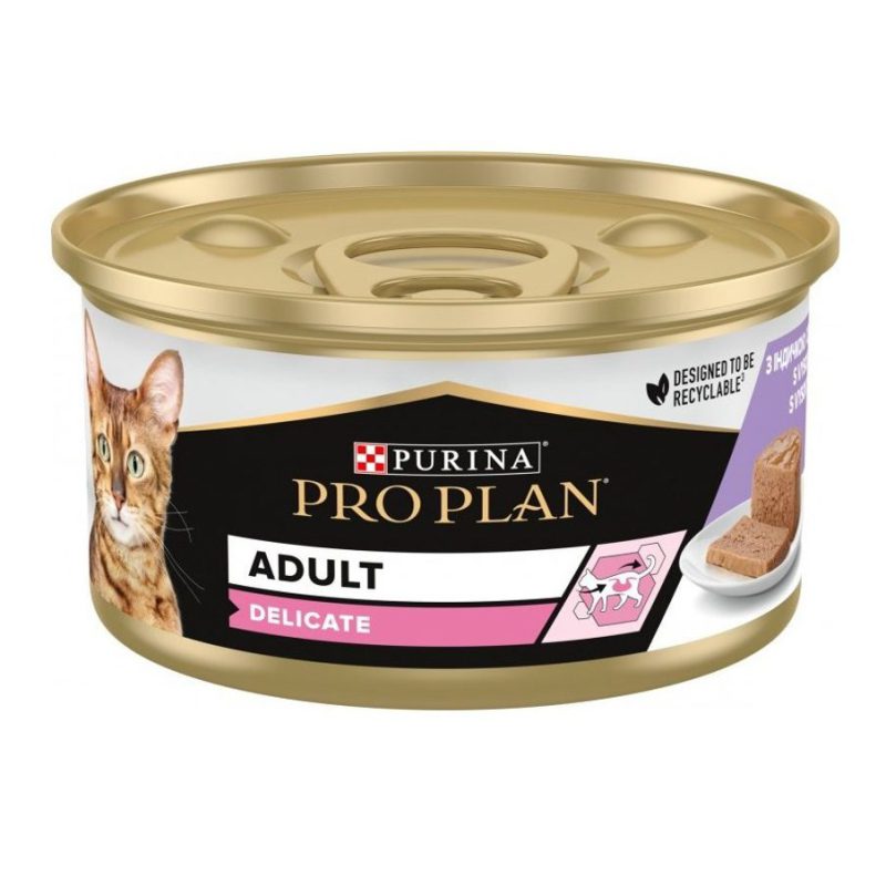 Purina Про План Delicate Turkey 24х85 г влажный корм с индейкой для взрослых кошек Purina Про План Delicate Turkey 24х85 г влажный корм с индейкой для взрослых кошек