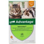 Капли Elanco (Bayer) Advantage от блох для котят и кошек до 4 кг 1 пипетка