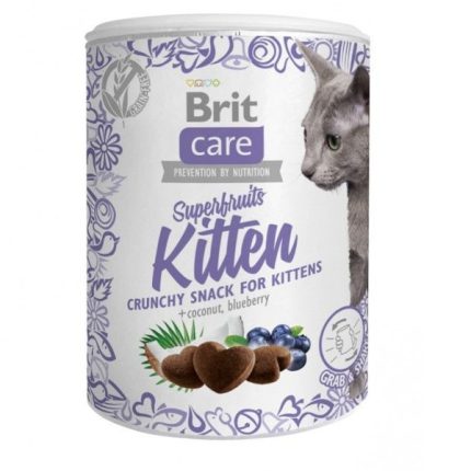 Лакомство Brit Care Superfruits Kitten для котят от 6 недель с курицей кокосом и черникой 100 г