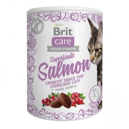 Лакомство Brit Care Superfruits Salmon для стерилизованных кошек с лососем шиповником и клюквой 100 г