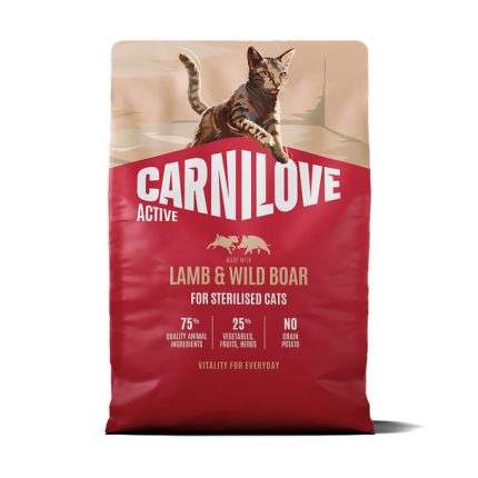 Carnilove Active Lamb & Wild Boar Sterilised беззерновой сухой корм для стерилизованных кошек с ягненком и диким кабаном 2 кг